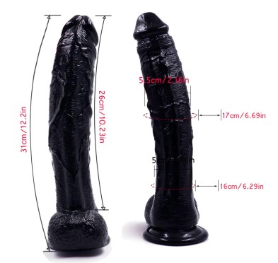 Gruby duży realistyczny penis dildo członek 31cm